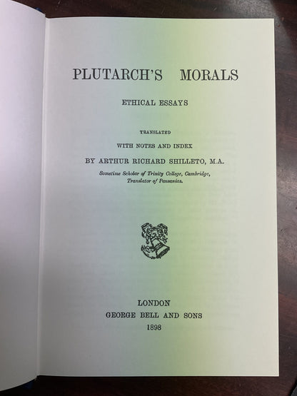 Plutarch’s Morals: Ethical Essays and Theosophical Essays